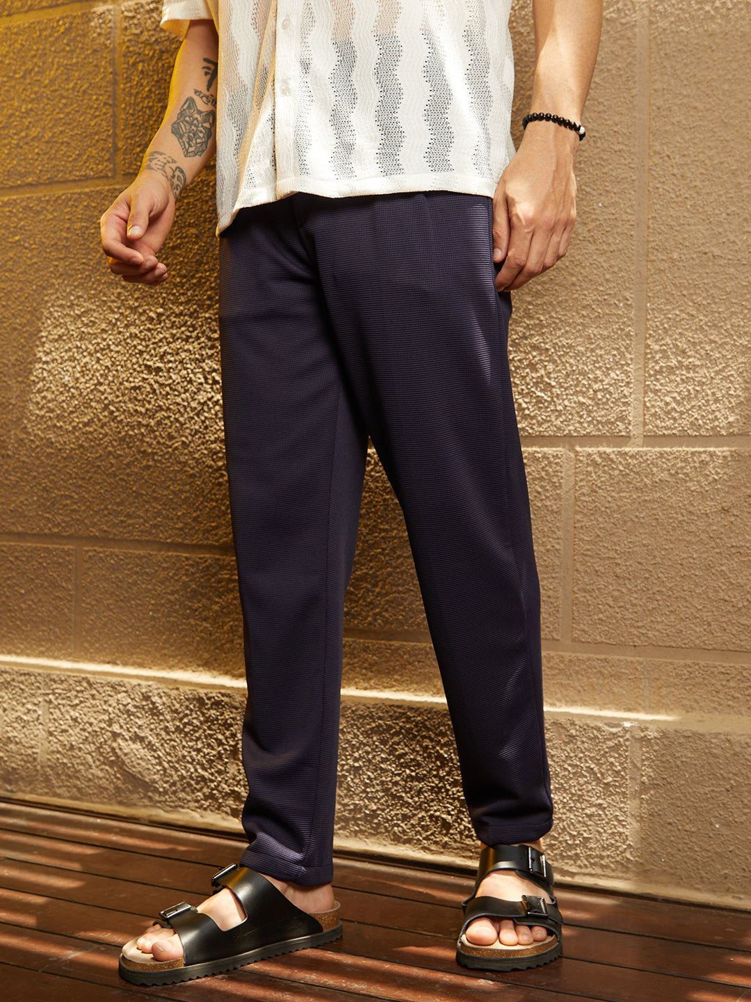Micro-Waffle Chino Trousers