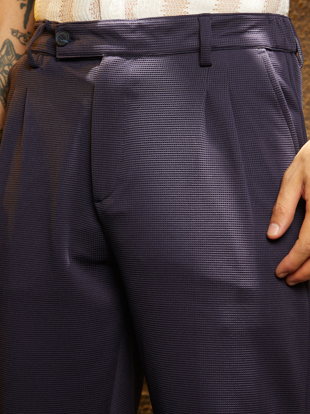 Micro-Waffle Chino Trousers