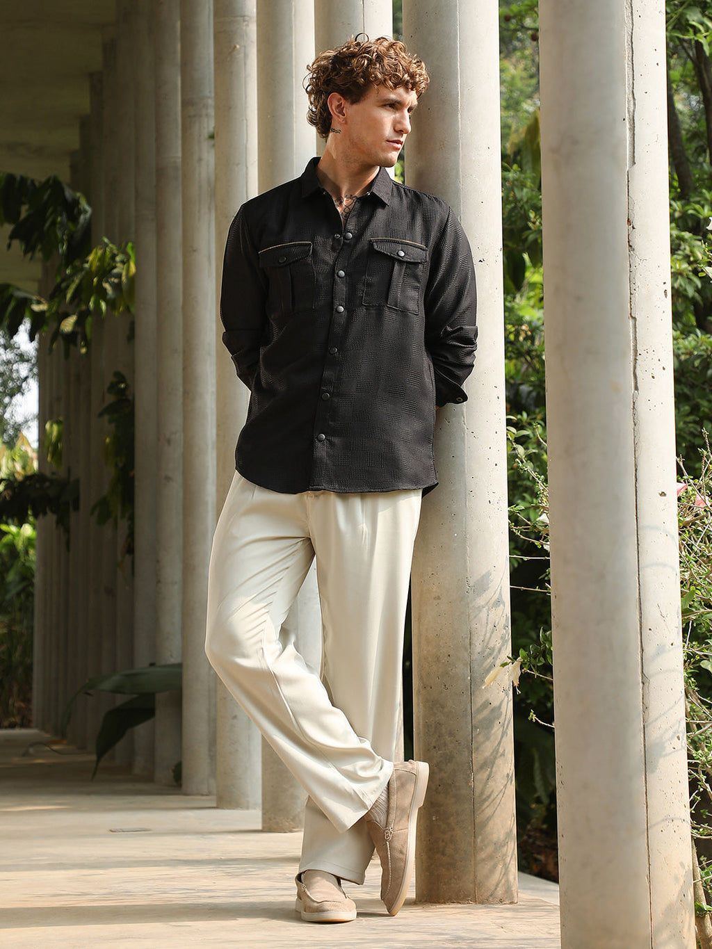 Straight Pleated Trousers