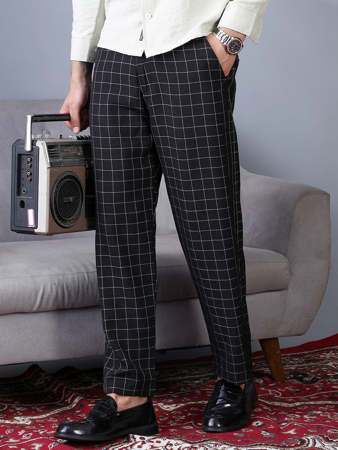 Lightweight - Graph-Check Staright Trousers