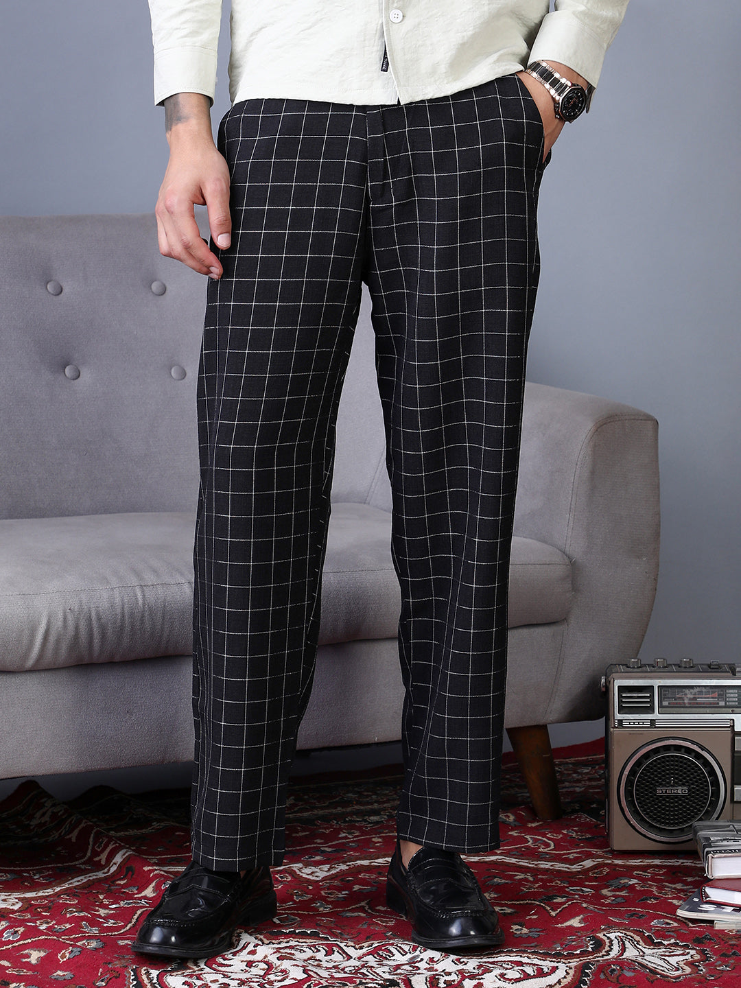 Lightweight - Graph-Check Staright Trousers