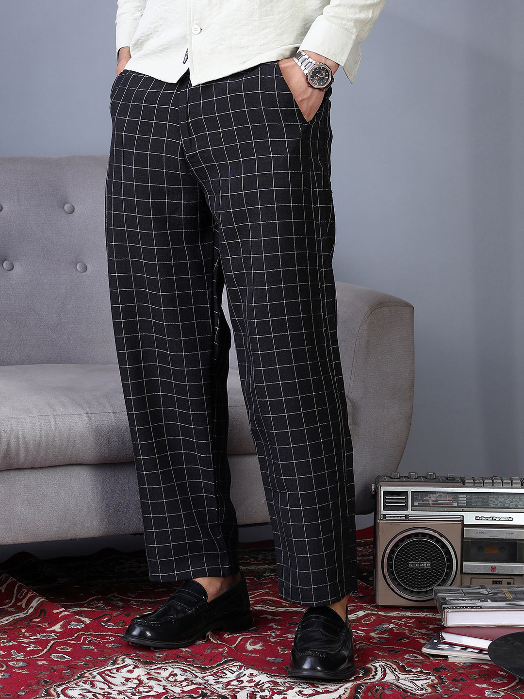 Lightweight - Graph-Check Staright Trousers