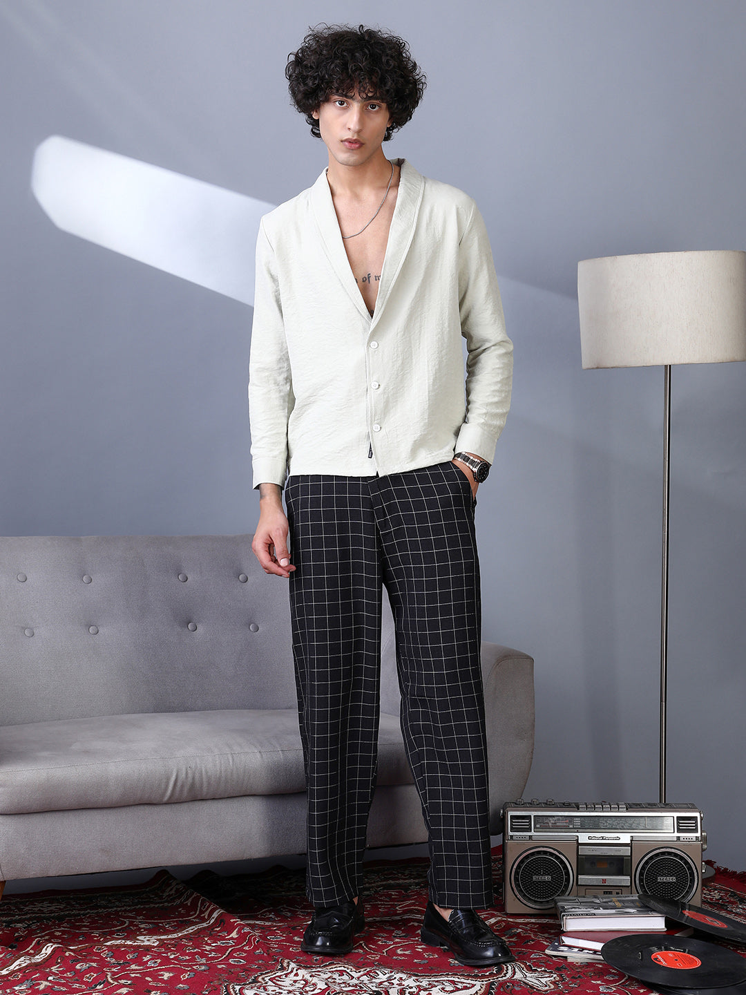 Lightweight - Graph-Check Staright Trousers