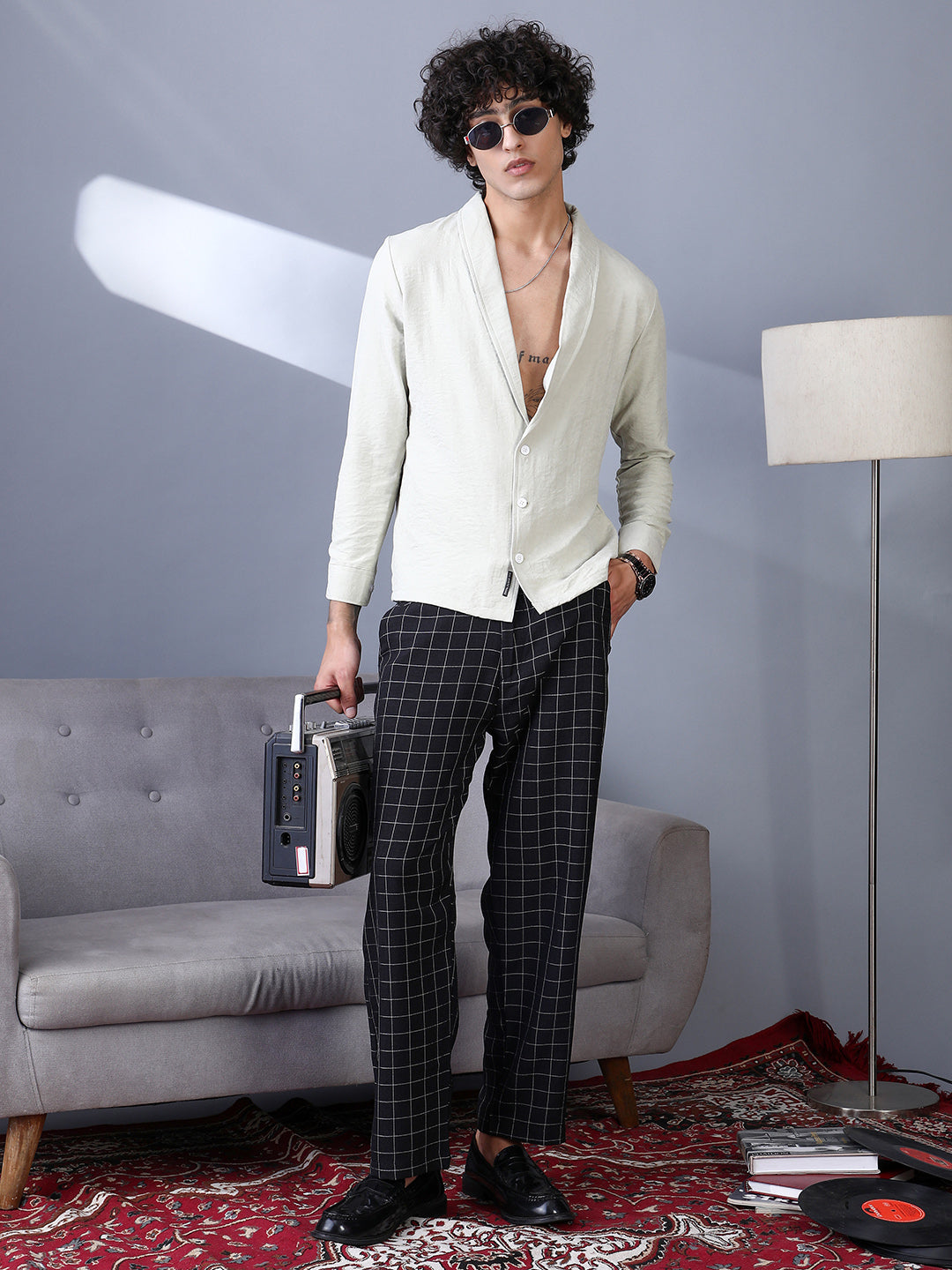 Lightweight - Graph-Check Staright Trousers