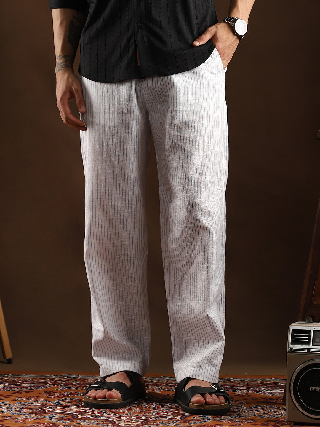 Lightweight - Pinstriped Casual Trousers