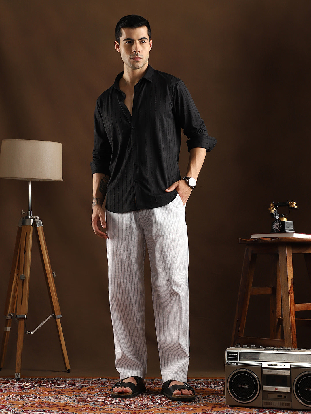 Lightweight - Pinstriped Casual Trousers