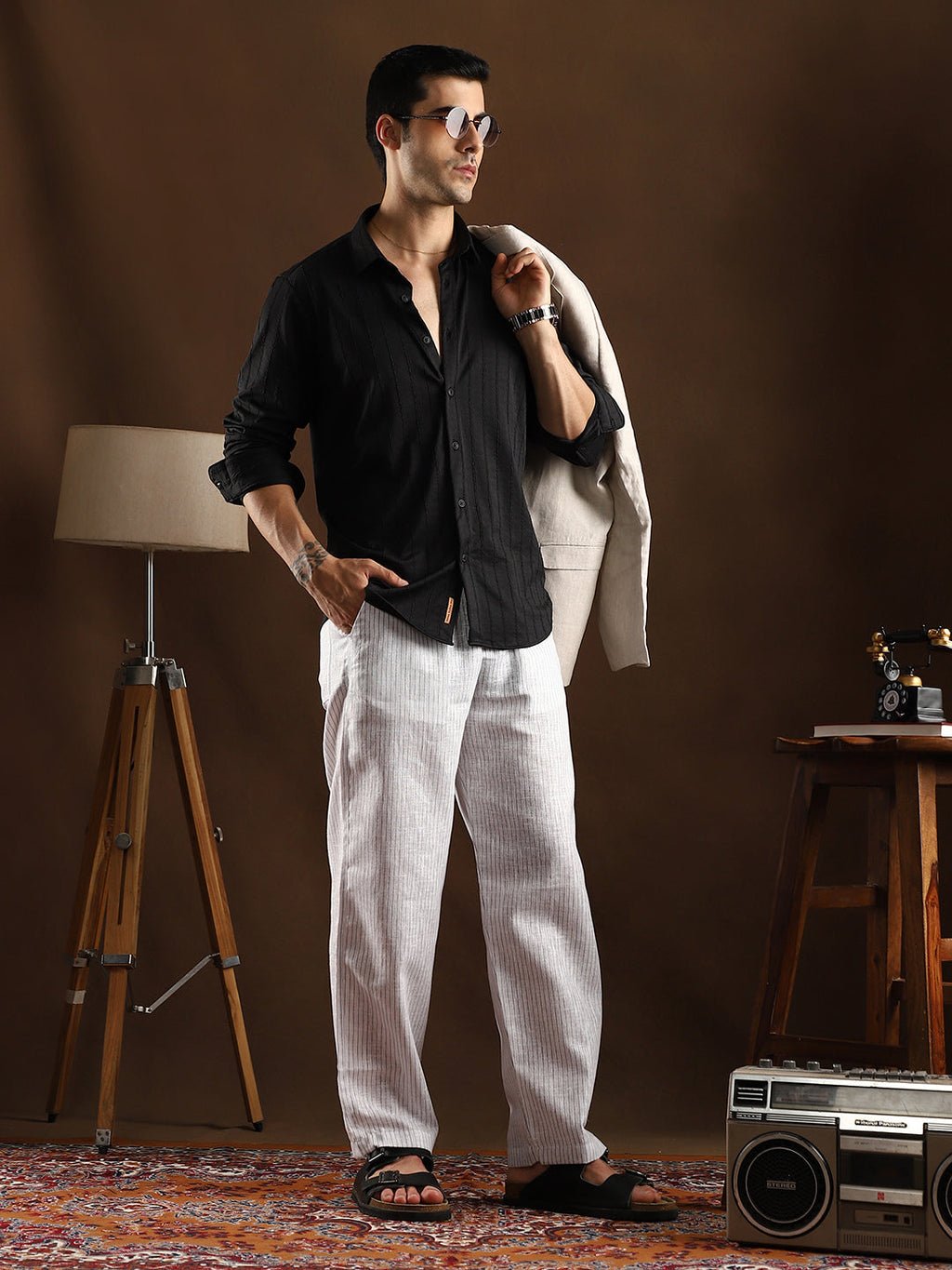 Lightweight - Pinstriped Casual Trousers