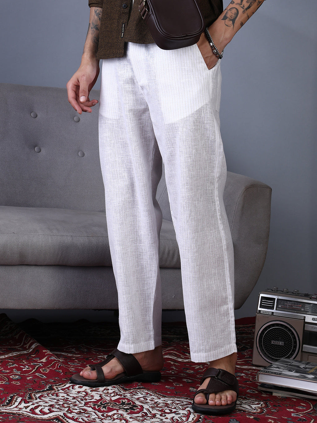 Lightweight - Pinstriped Casual Trousers