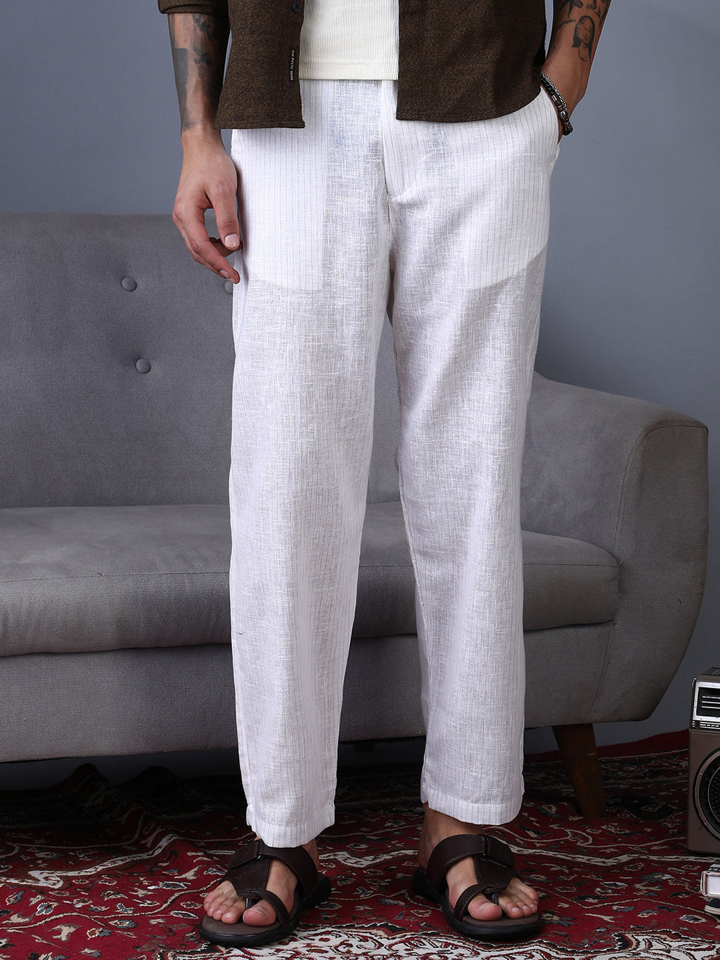 Lightweight - Pinstriped Casual Trousers