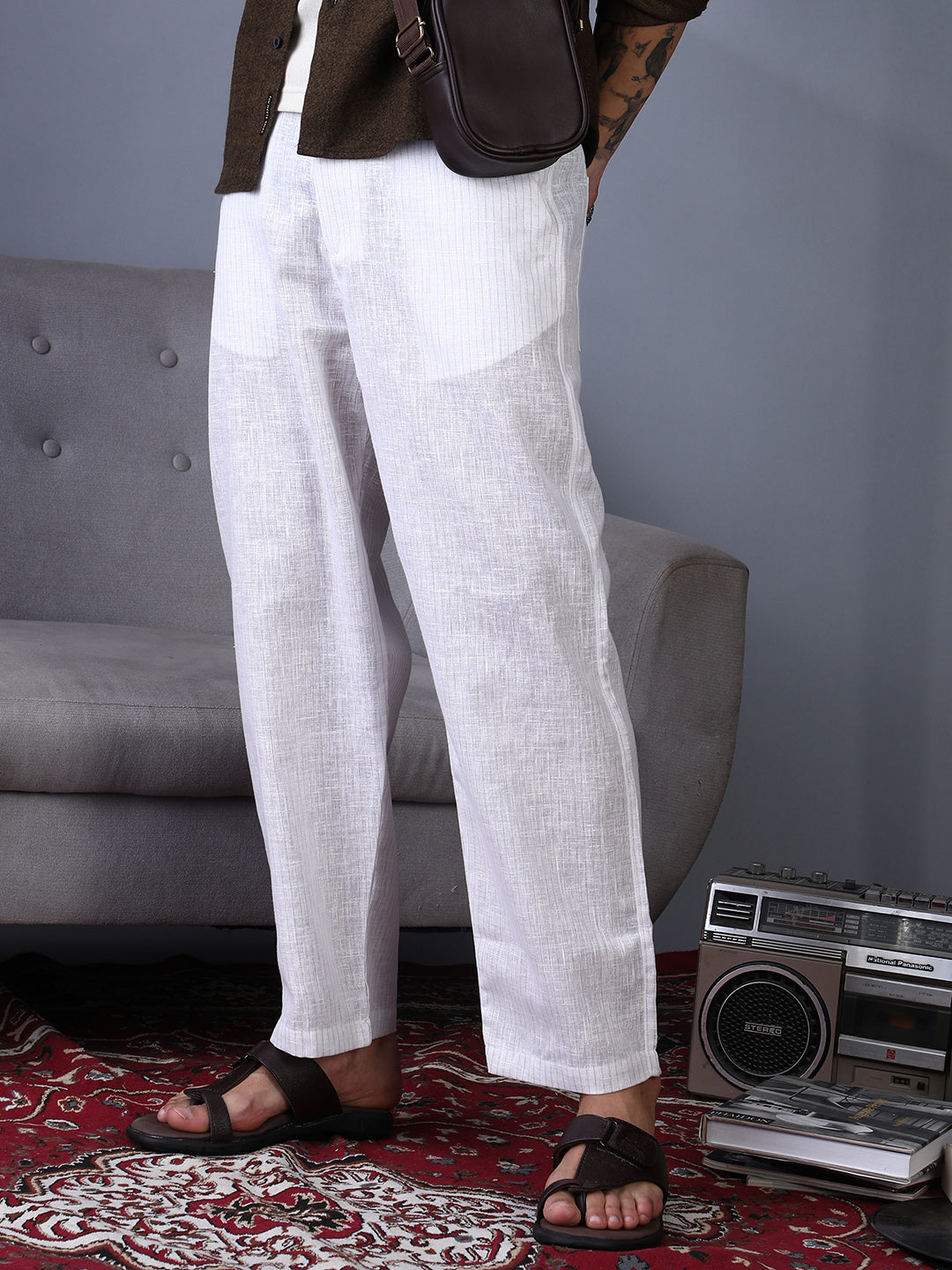 Lightweight - Pinstriped Casual Trousers