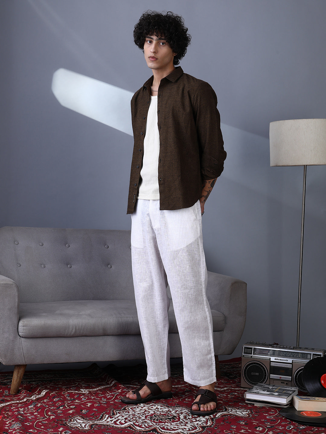 Lightweight - Pinstriped Casual Trousers