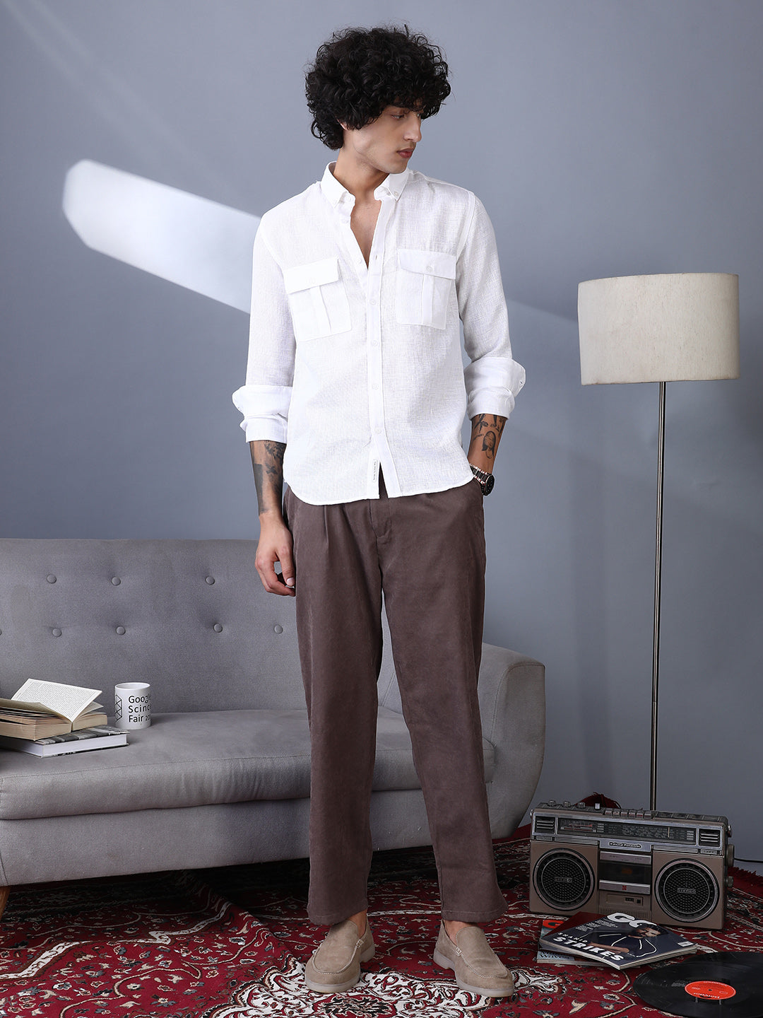 Lightweight - Corduroy Pleated Trousers