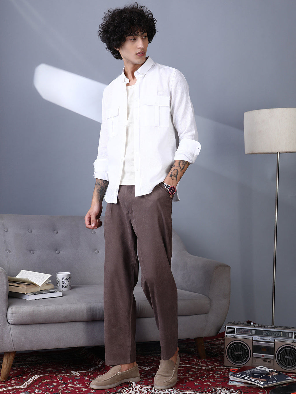 Lightweight - Corduroy Pleated Trousers
