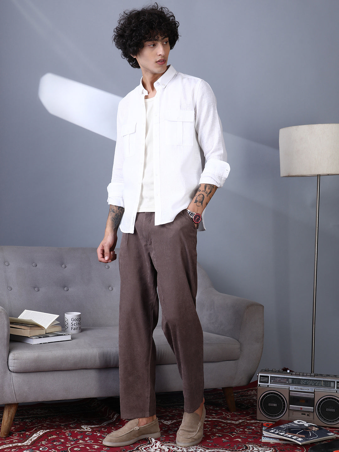 Lightweight - Corduroy Pleated Trousers
