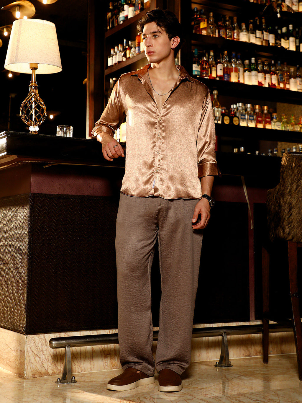 Lightweight - Creased-Pleated Straight Trousers