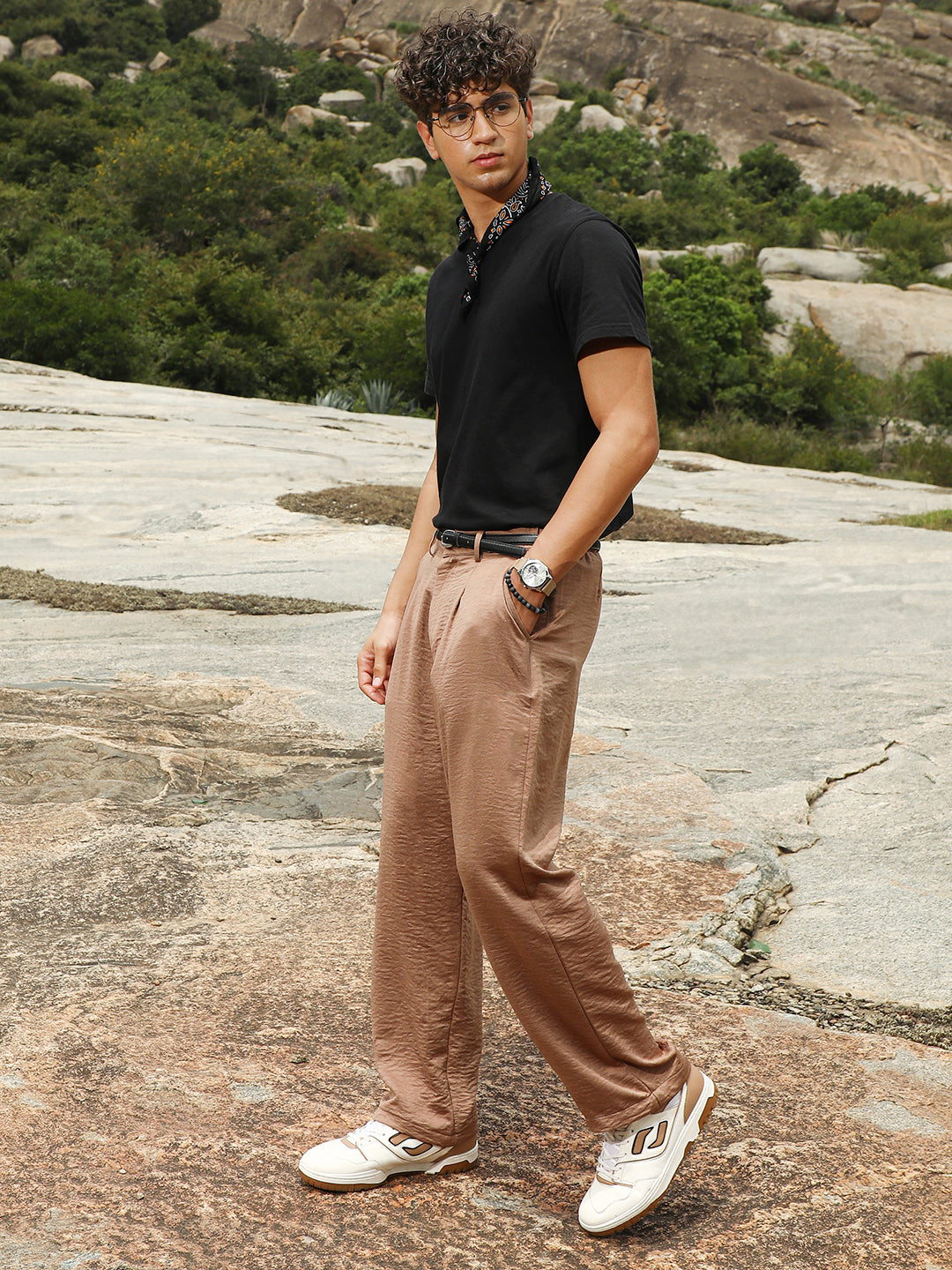 Lightweight - Creased-Pleated Straight Trousers