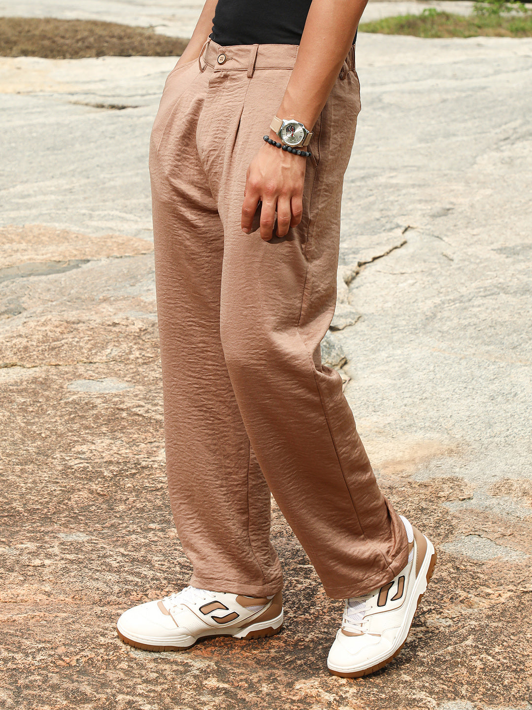 Lightweight - Creased-Pleated Straight Trousers