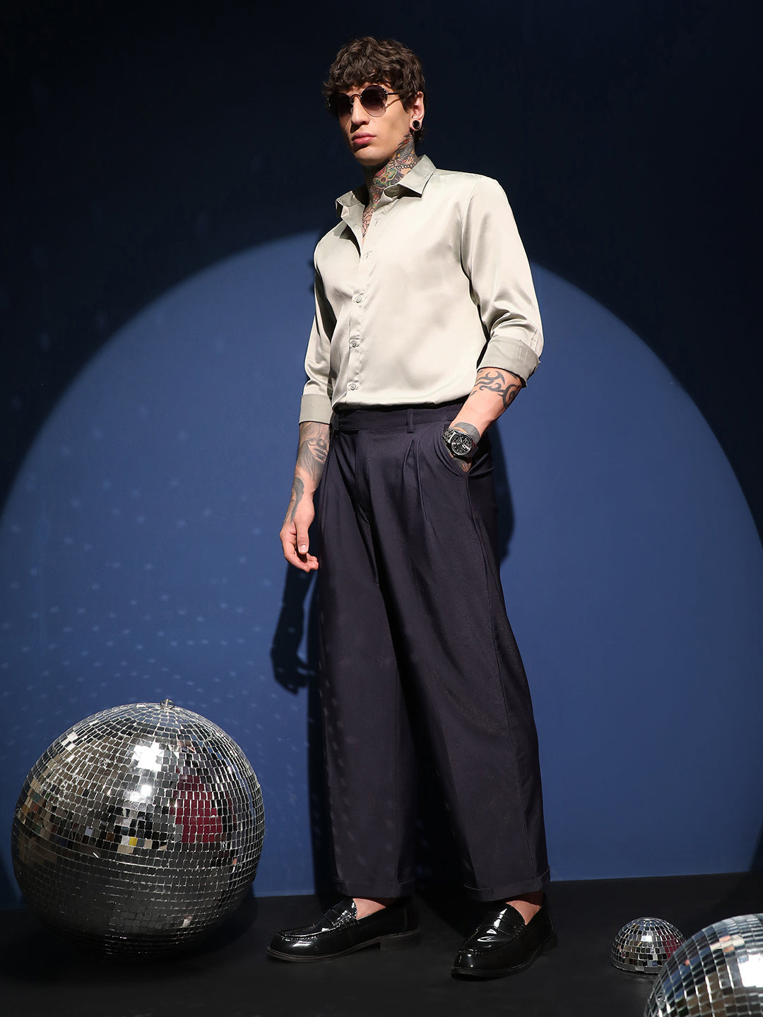 Pleated Cuffed Trousers