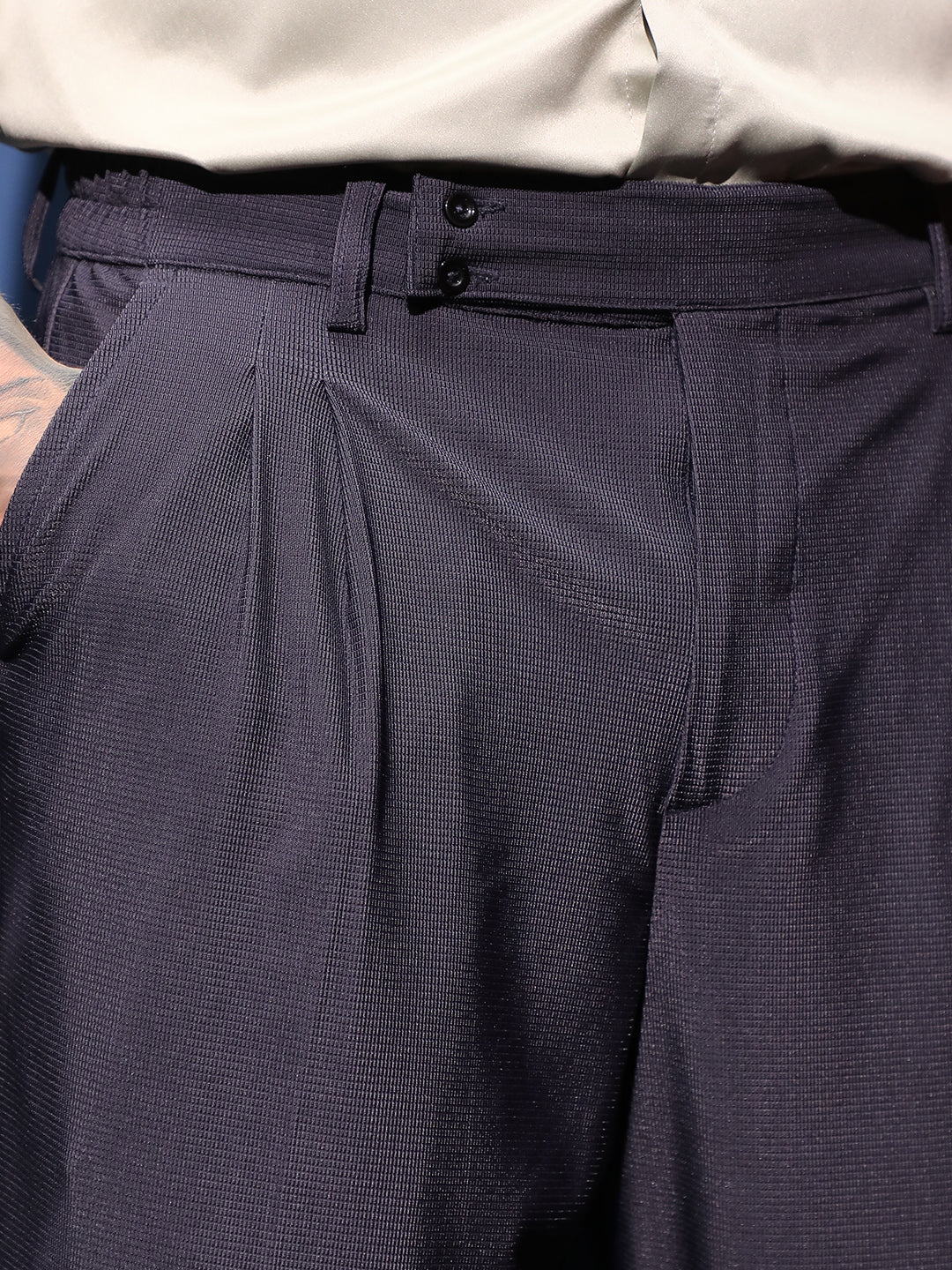 Pleated Cuffed Trousers