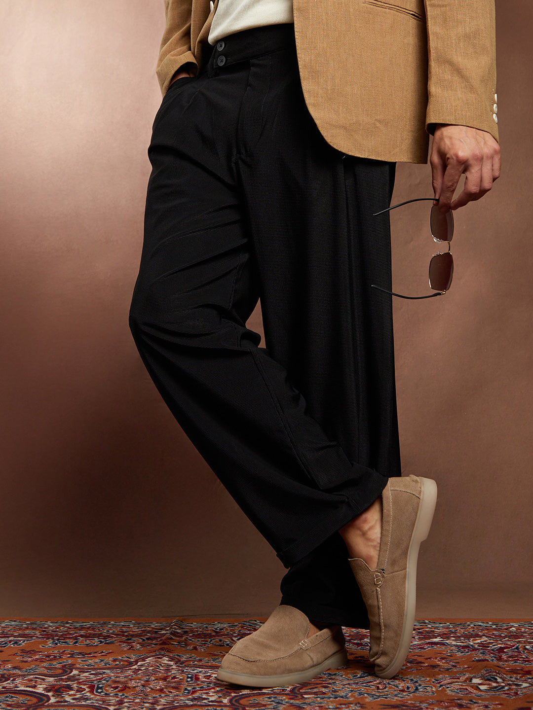 Pleated Cuffed Trousers