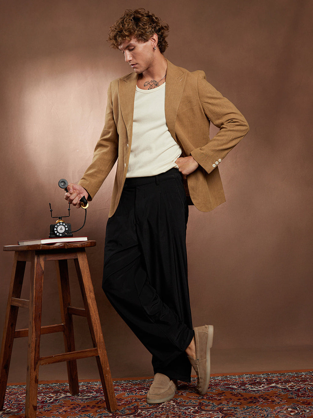 Pleated Cuffed Trousers