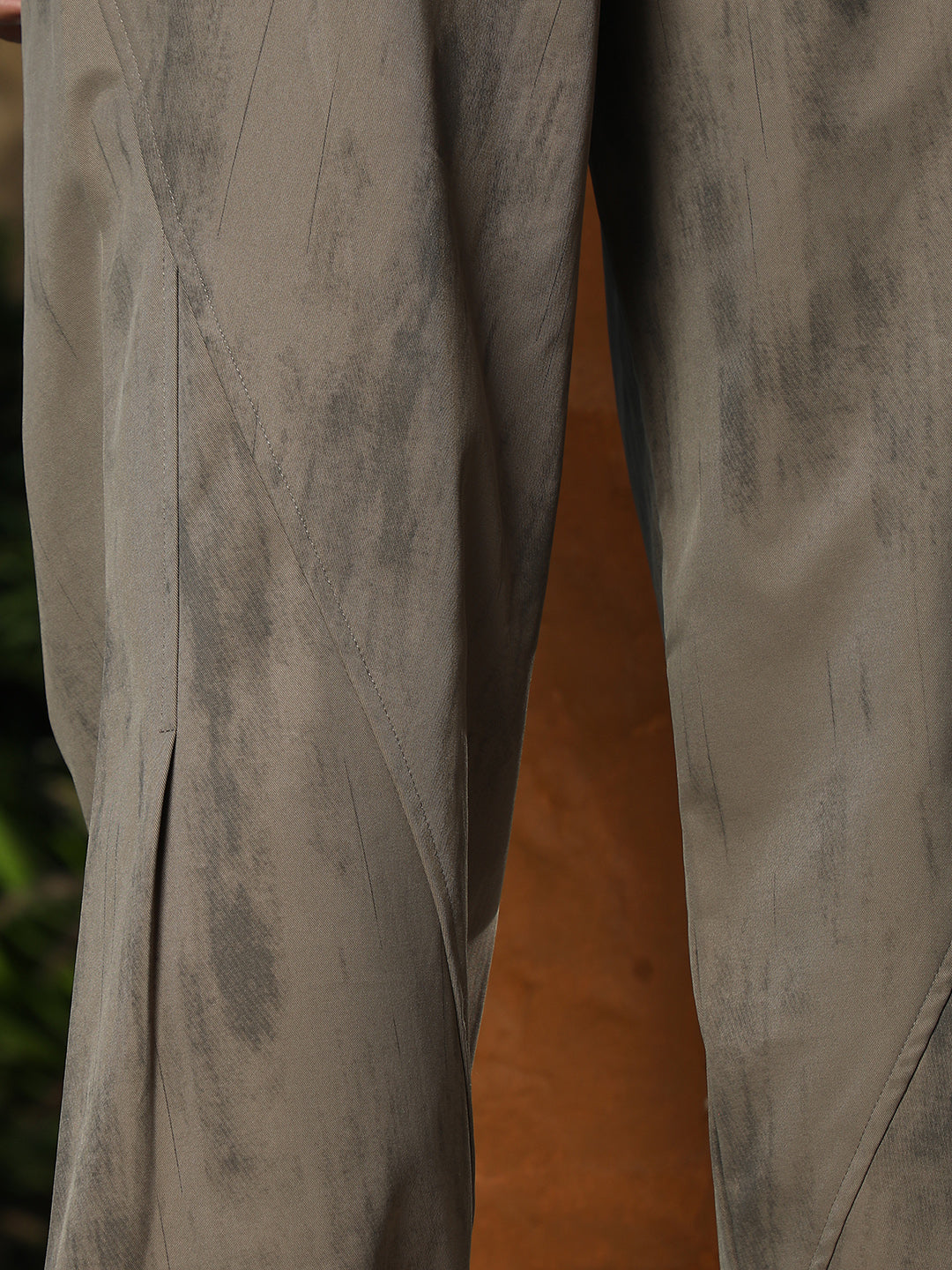 Grazed-Imprint Straight-Fit Trousers