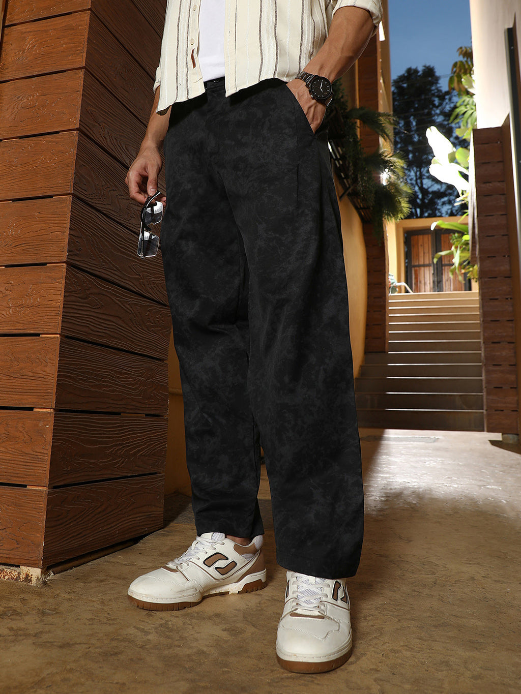 Splatter-Imprint Straight-Fit Trousers