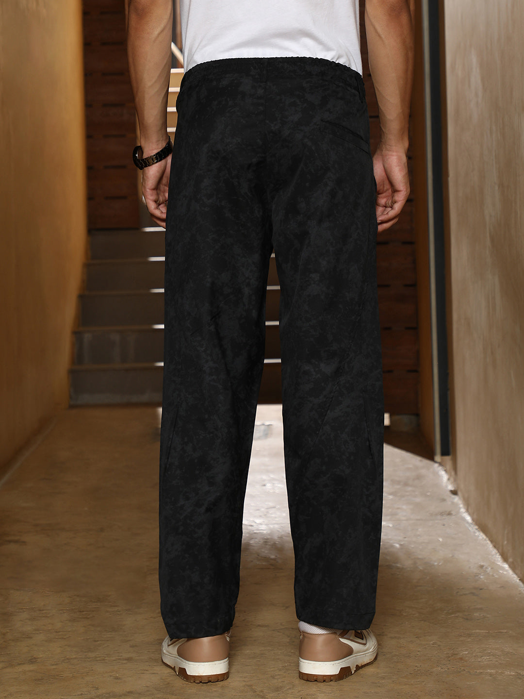 Splatter-Imprint Straight-Fit Trousers