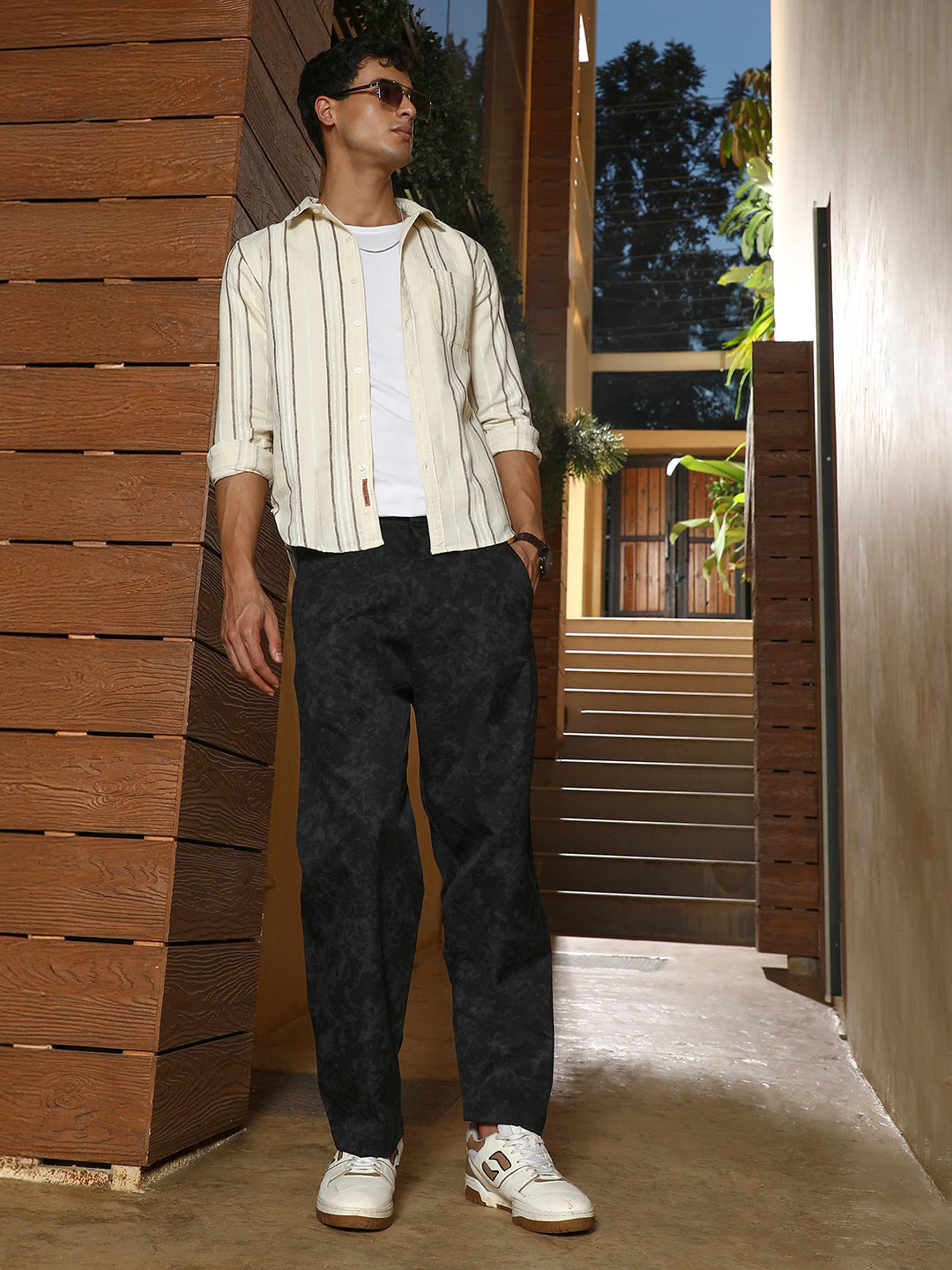 Splatter-Imprint Straight-Fit Trousers