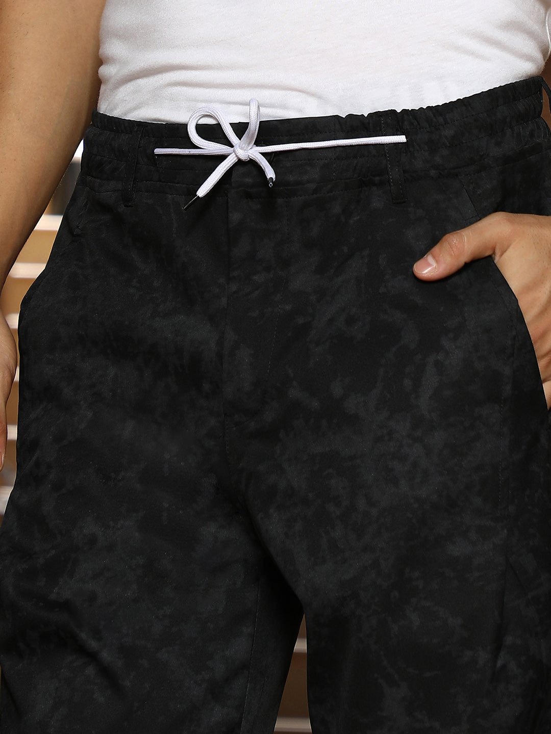 Splatter-Imprint Straight-Fit Trousers