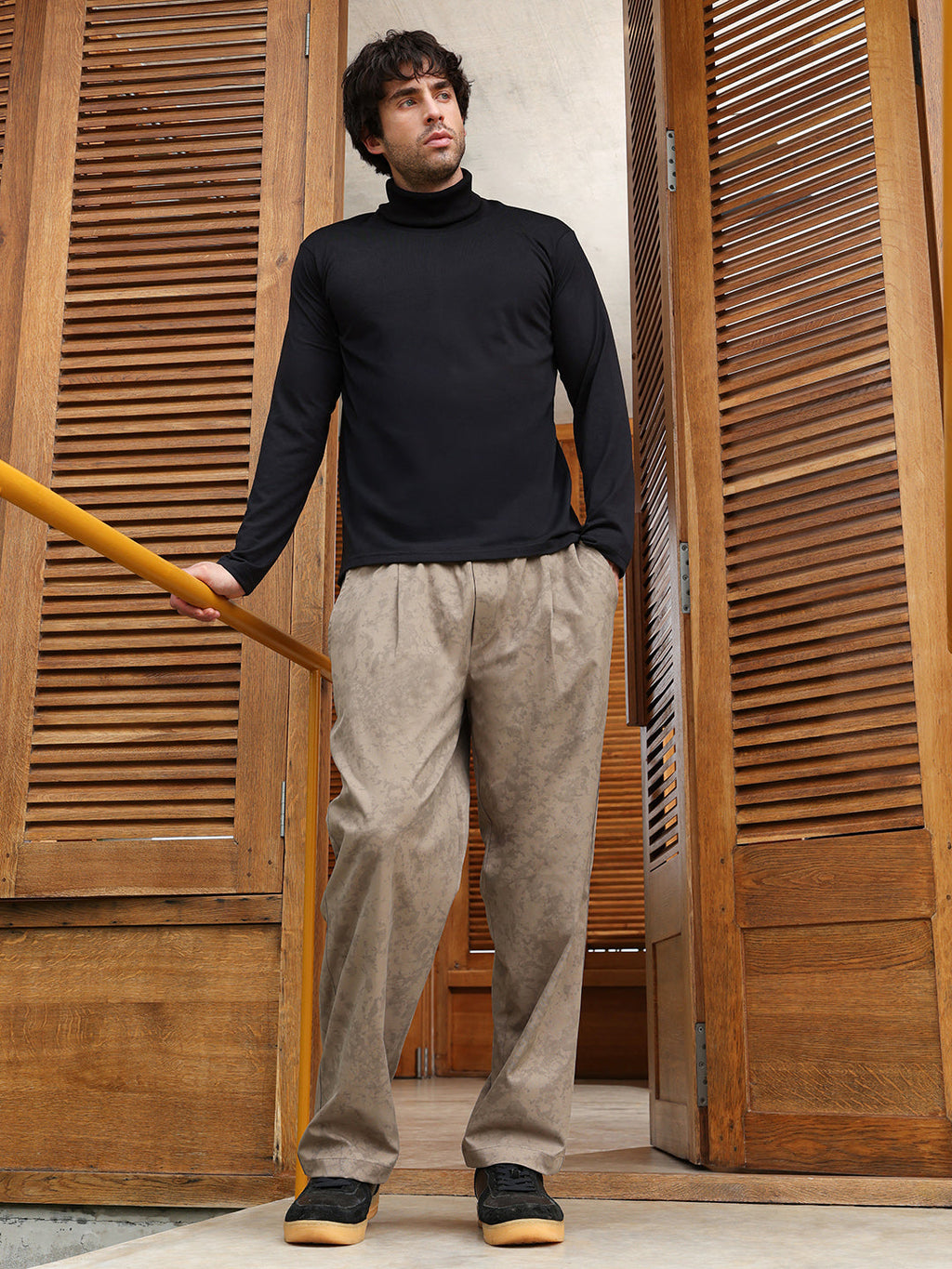 Splatter-Imprint Relaxed Trousers