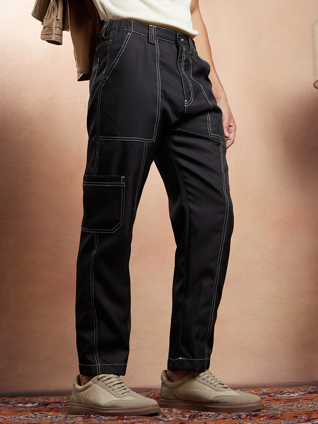 Contrast-Stitch Carpenter Utility Trousers