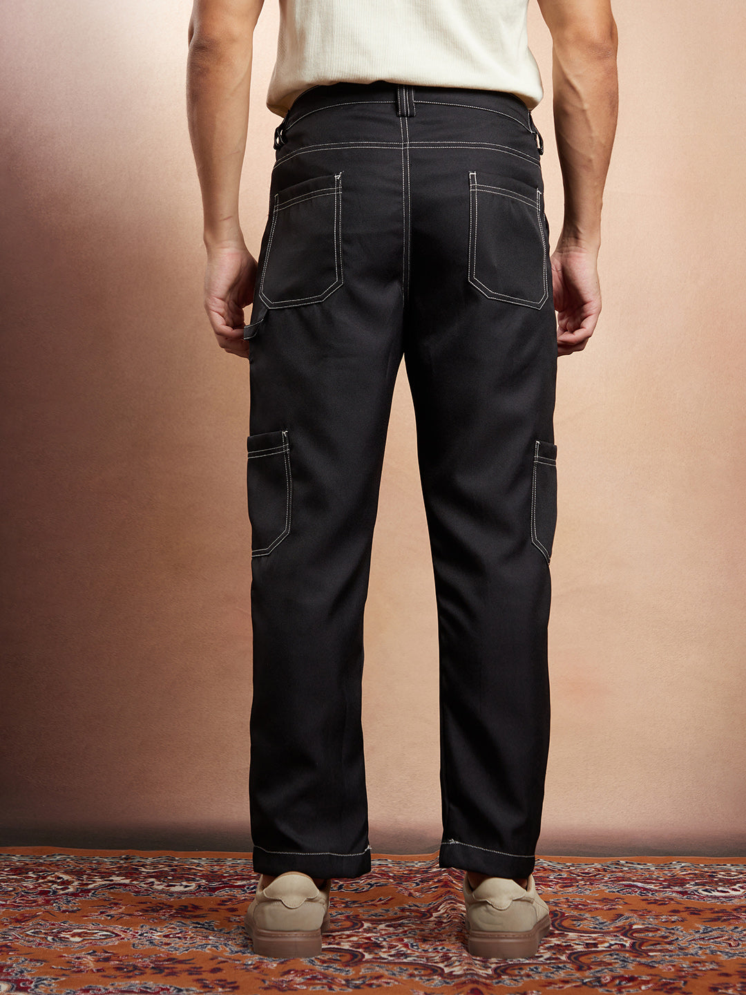 Contrast-Stitch Carpenter Utility Trousers
