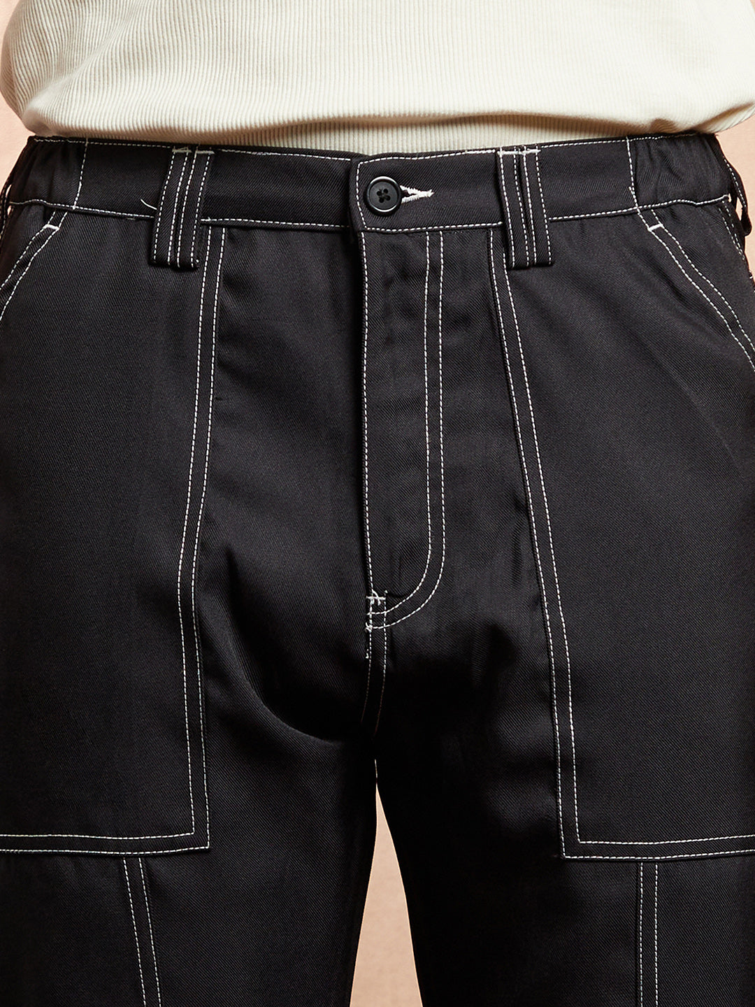 Contrast-Stitch Carpenter Utility Trousers