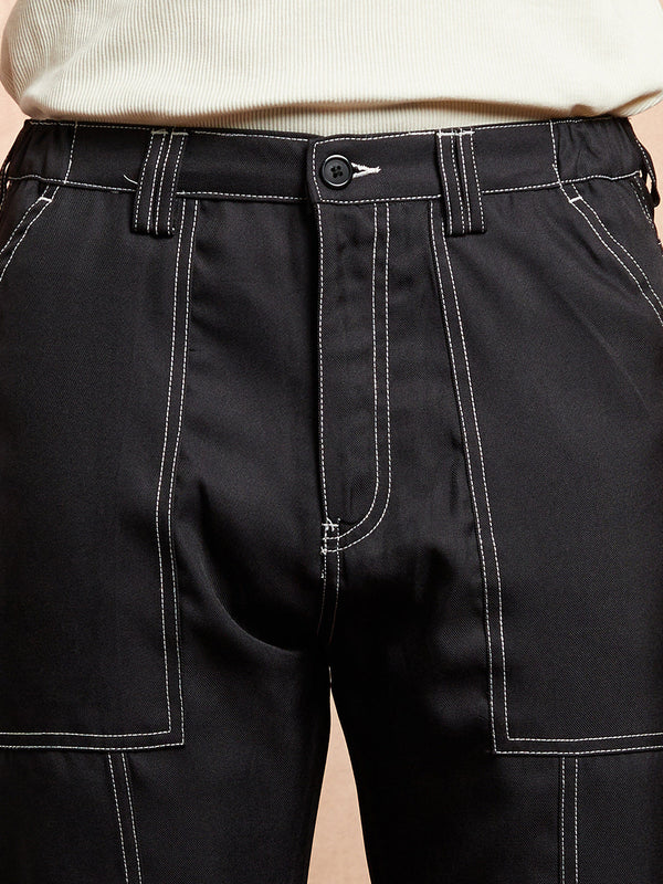 Contrast-Stitch Carpenter Utility Trousers