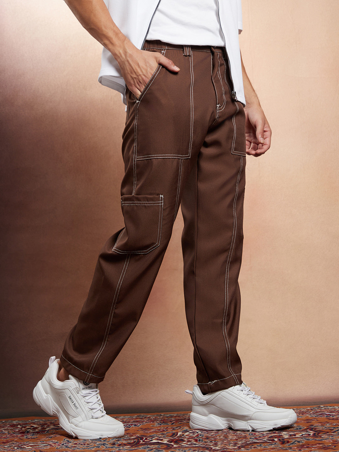Contrast-Stitch Carpenter Utility Trousers