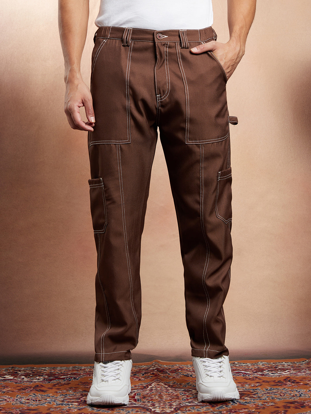 Contrast-Stitch Carpenter Utility Trousers