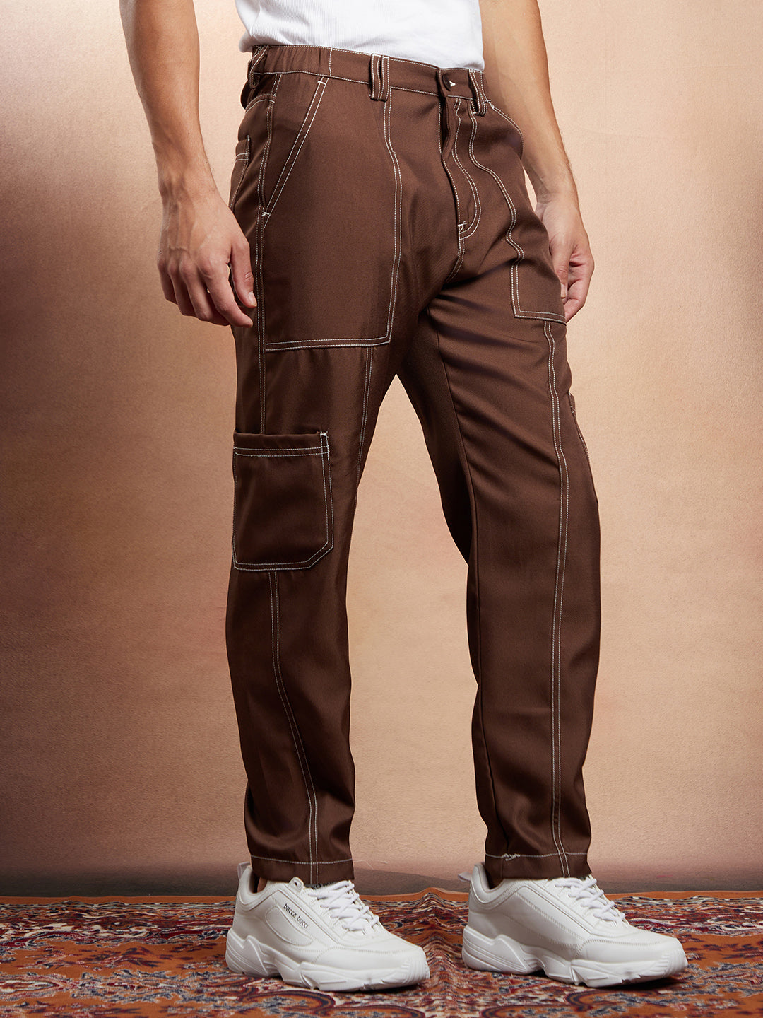 Contrast-Stitch Carpenter Utility Trousers