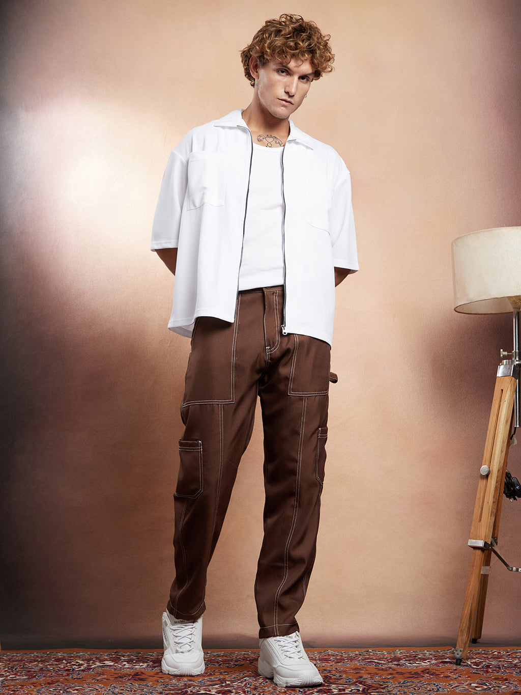 Contrast-Stitch Carpenter Utility Trousers