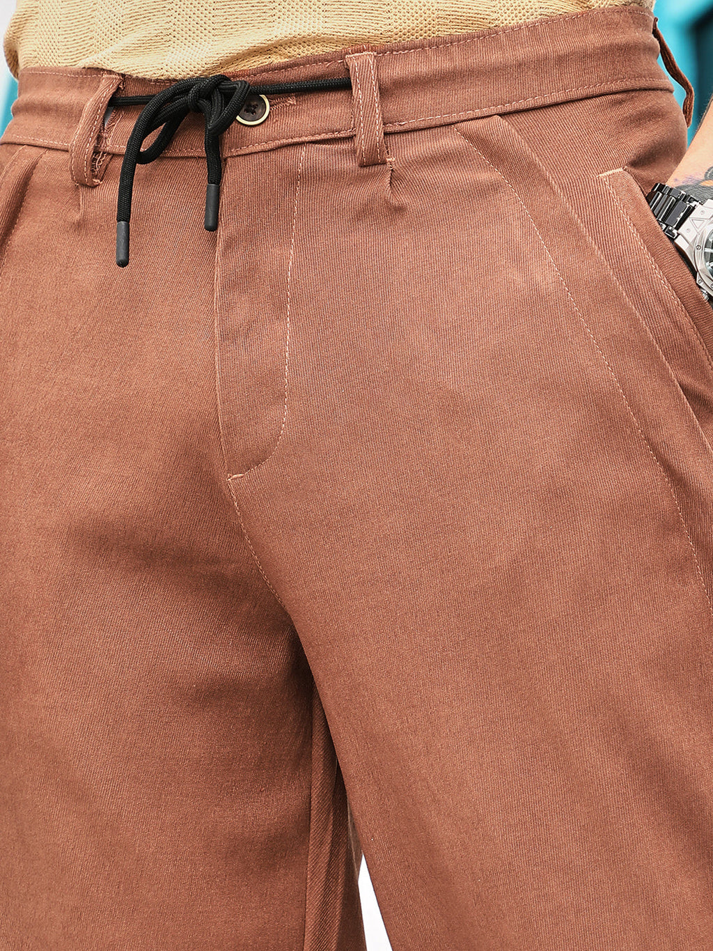 Twill-Panelled Chino Trousers