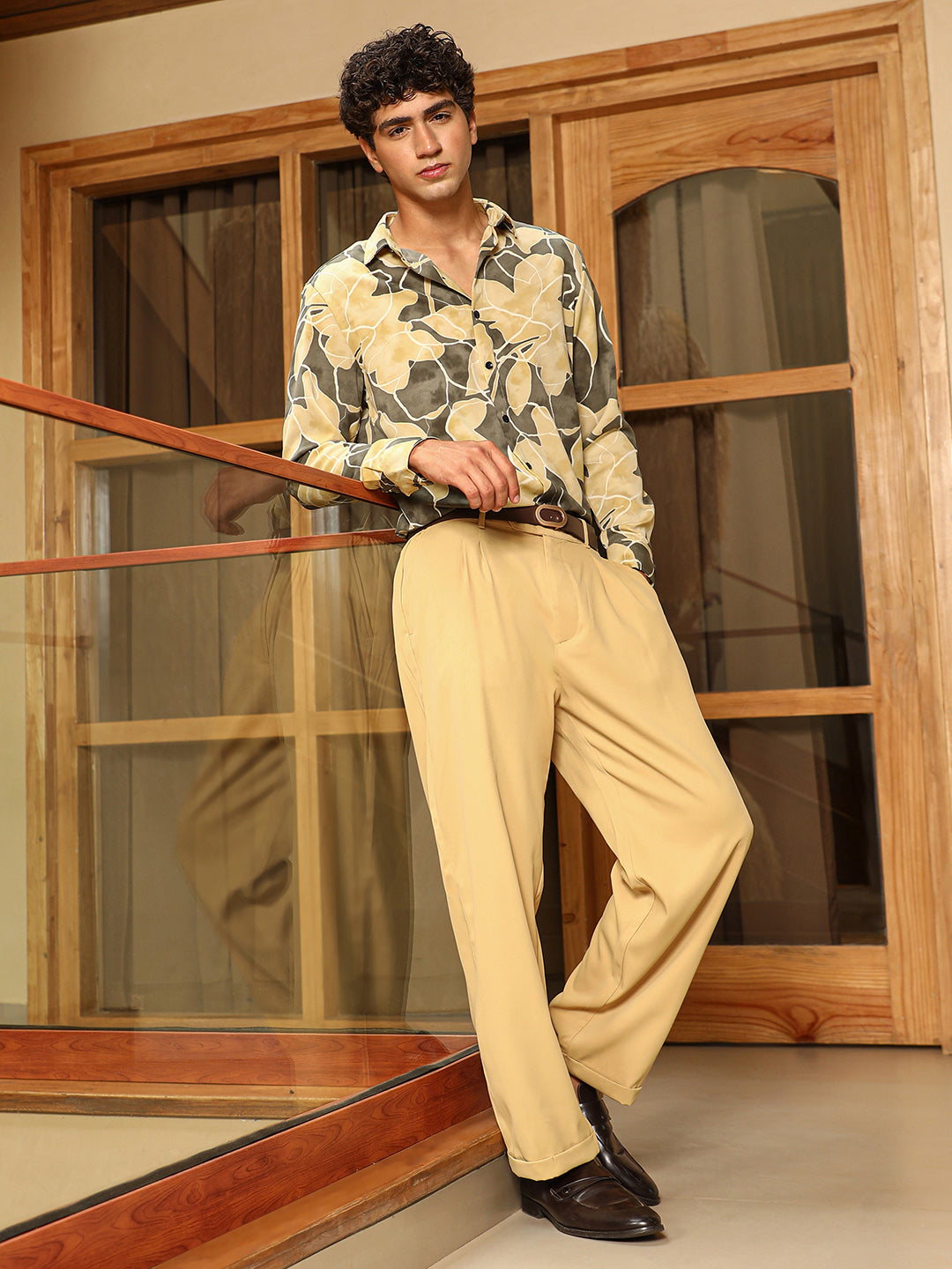 Pleated-Twill Tailored Trousers