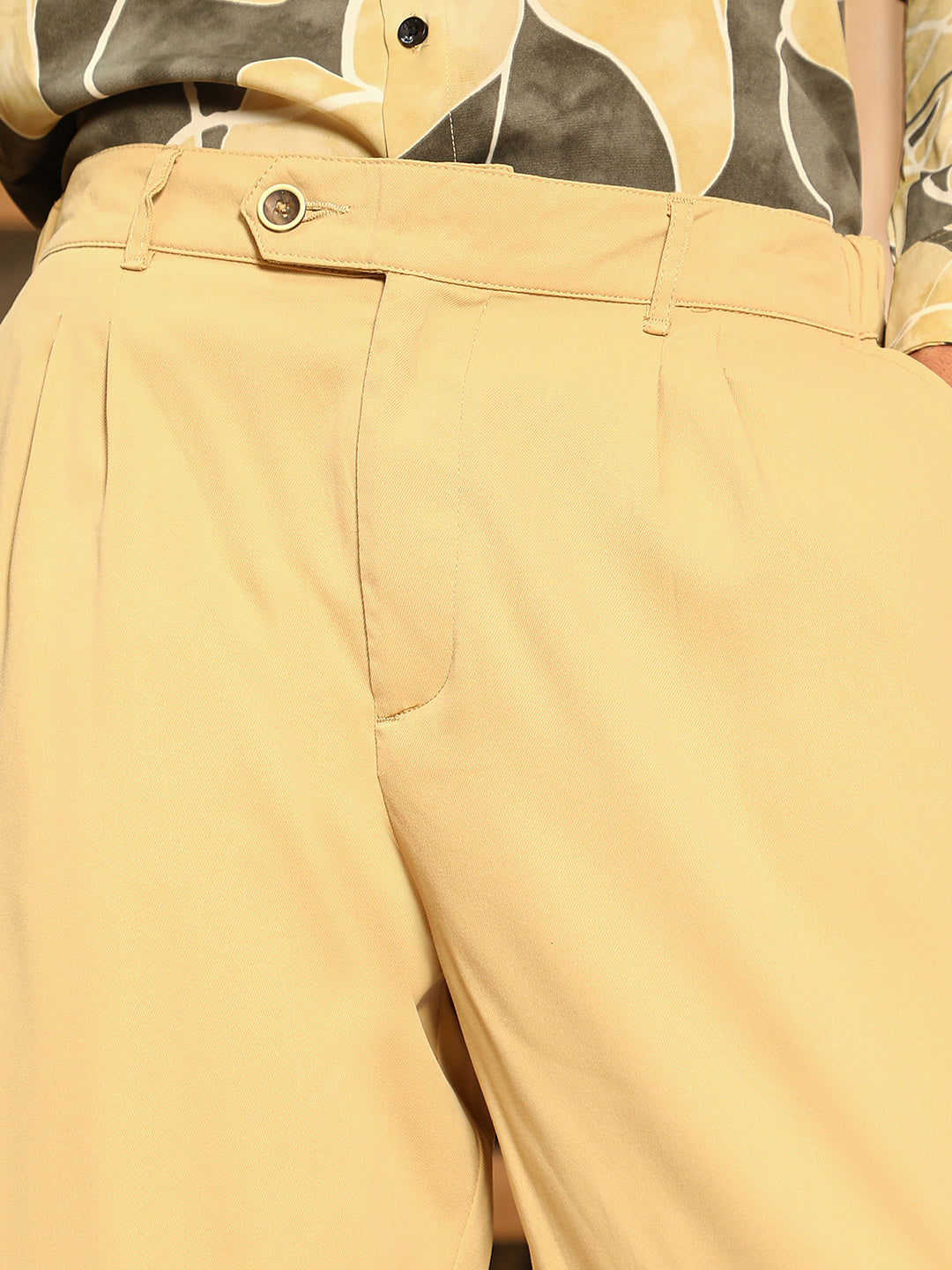 Pleated-Twill Tailored Trousers