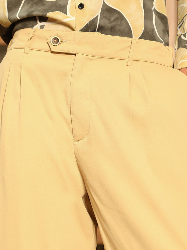 Pleated-Twill Tailored Trousers
