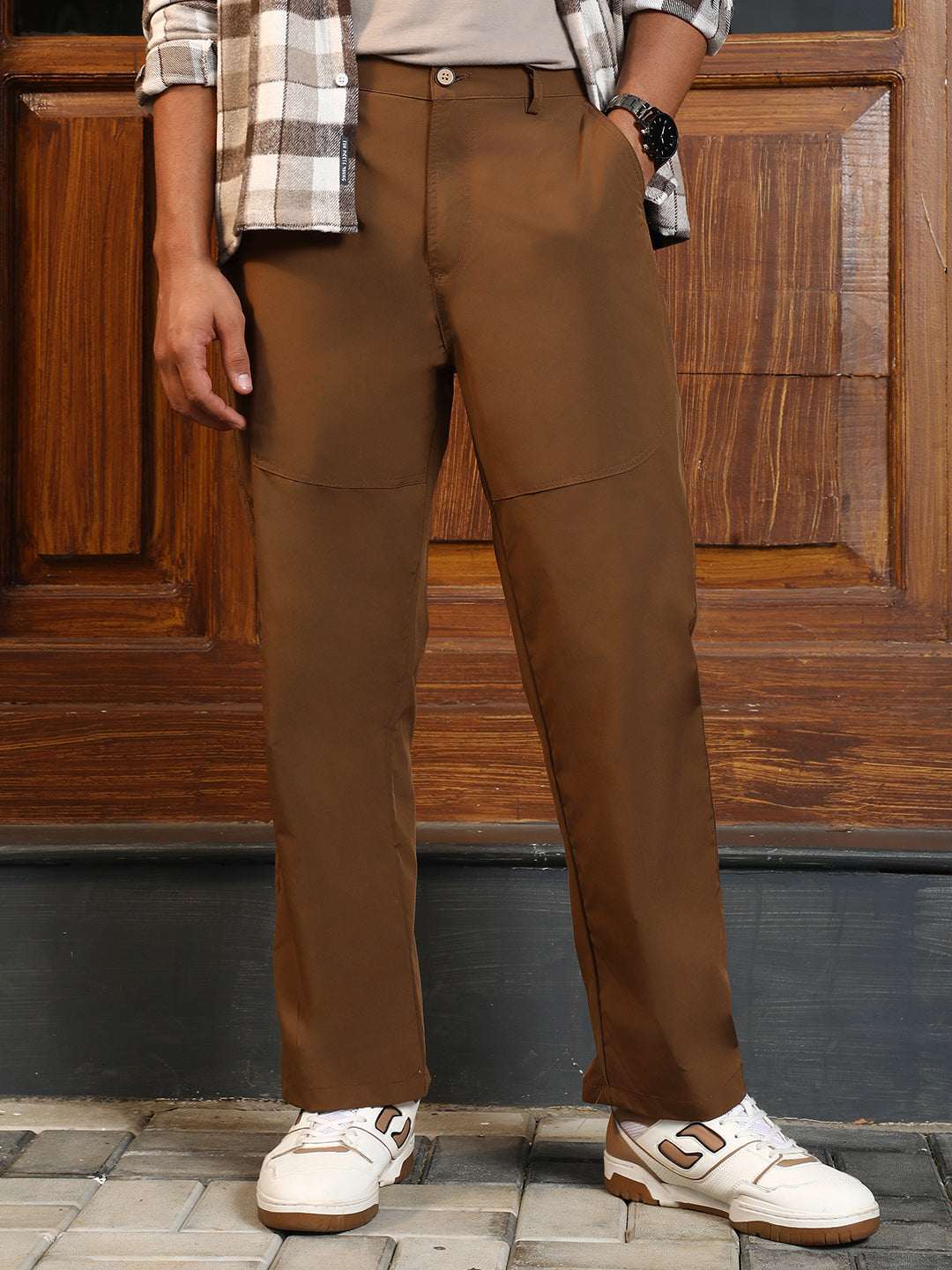 Panelled Straight-Fit Trousers