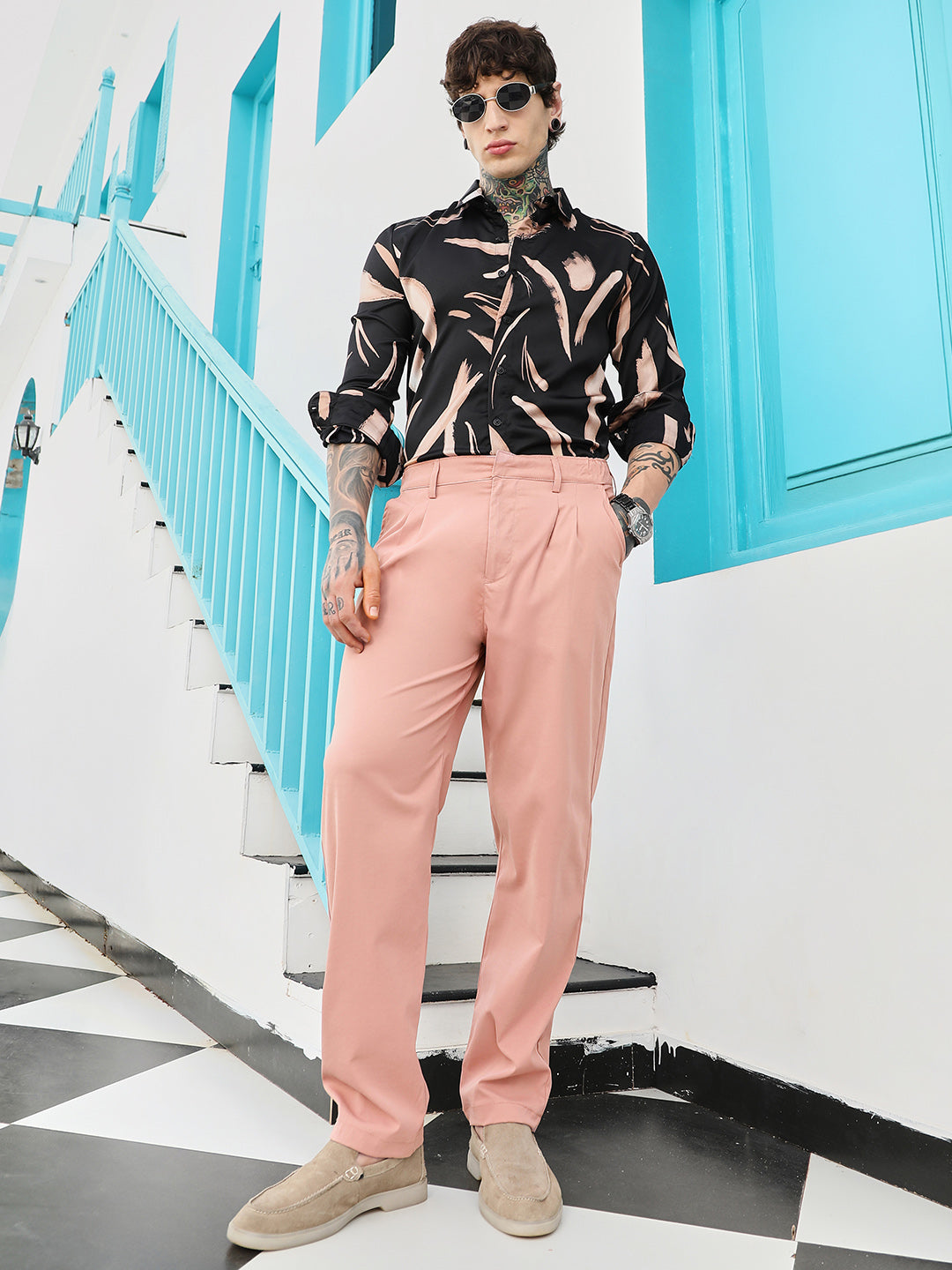 Double-Pleated Tailored Trousers