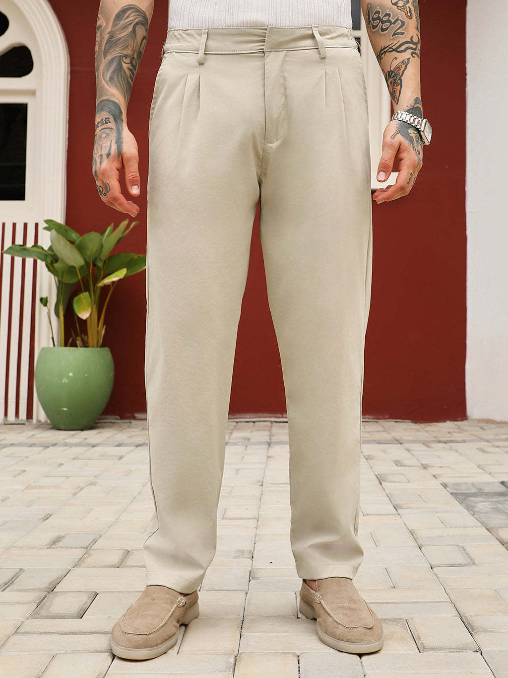Lightweight - Double-Pleated Tailored Trousers