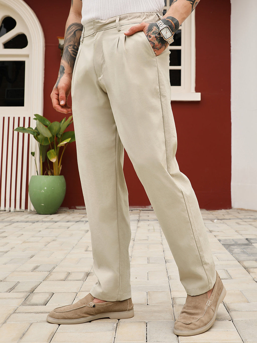 Lightweight - Double-Pleated Tailored Trousers