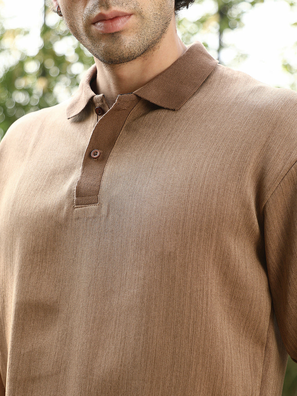 Textured-Knit Polo T-Shirt