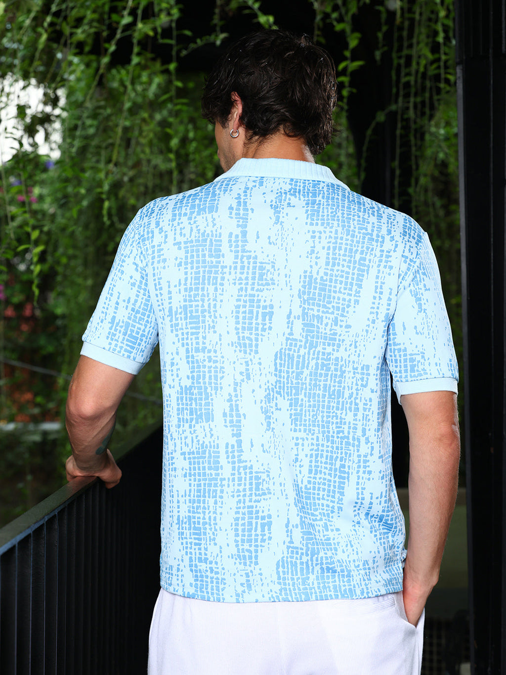 Abstract-Gravel Print Polo T-Shirt