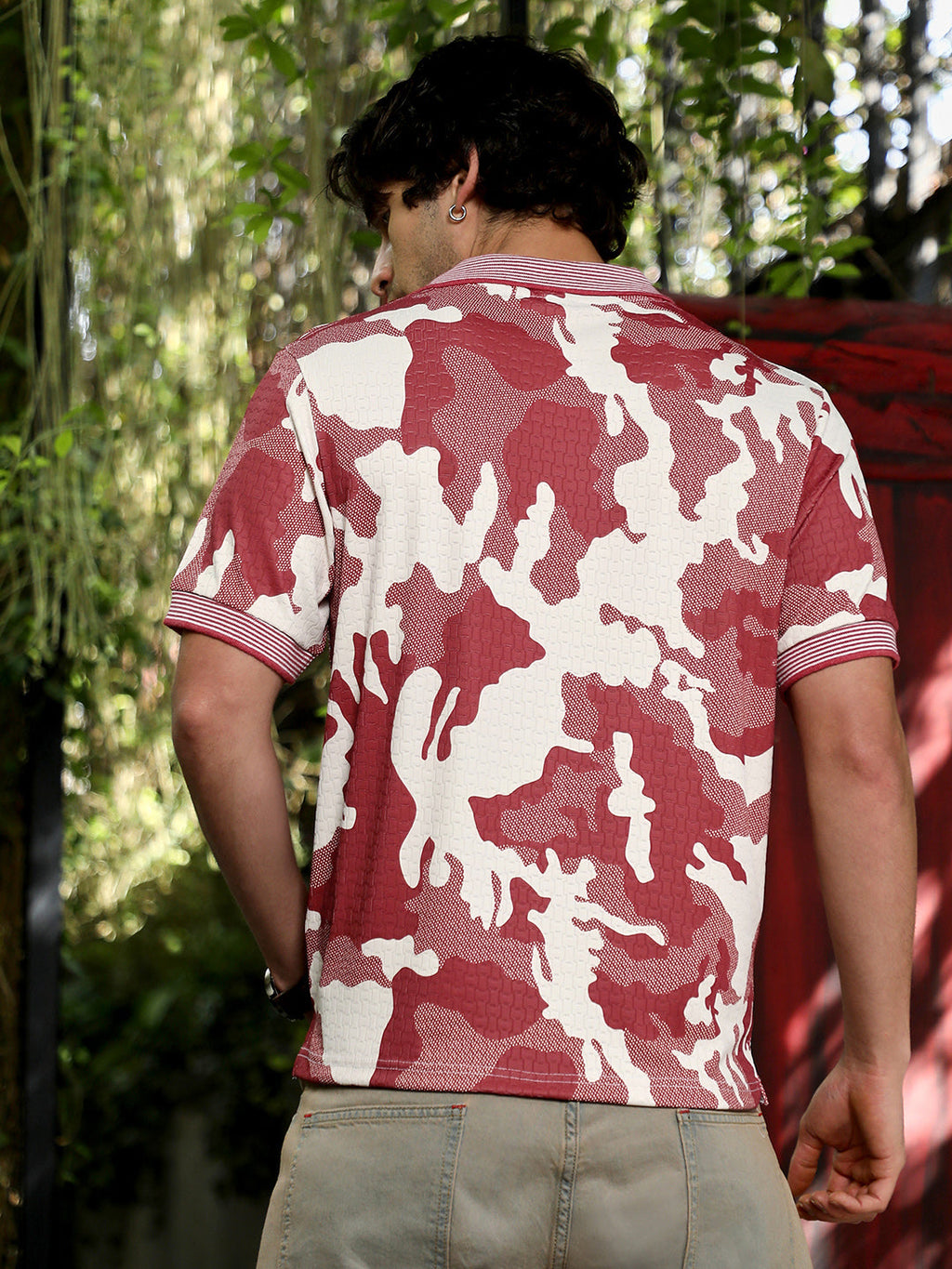 Camou-Jacquard Polo T-Shirt